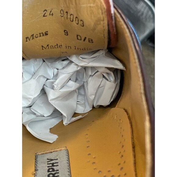 JOHNSTON & MURPHY MEN'S BURGUNDY LEATHER ALDRICH II CAP TOE WINGTIPS 9D/B - Picture 9 of 9